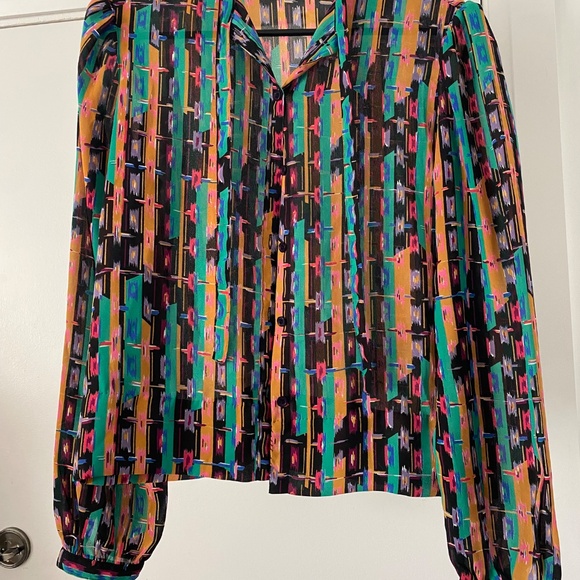 Vintage Regina Porter Blouse – Bold Abstract Print – 80s Style – Size M - Picture 5 of 5